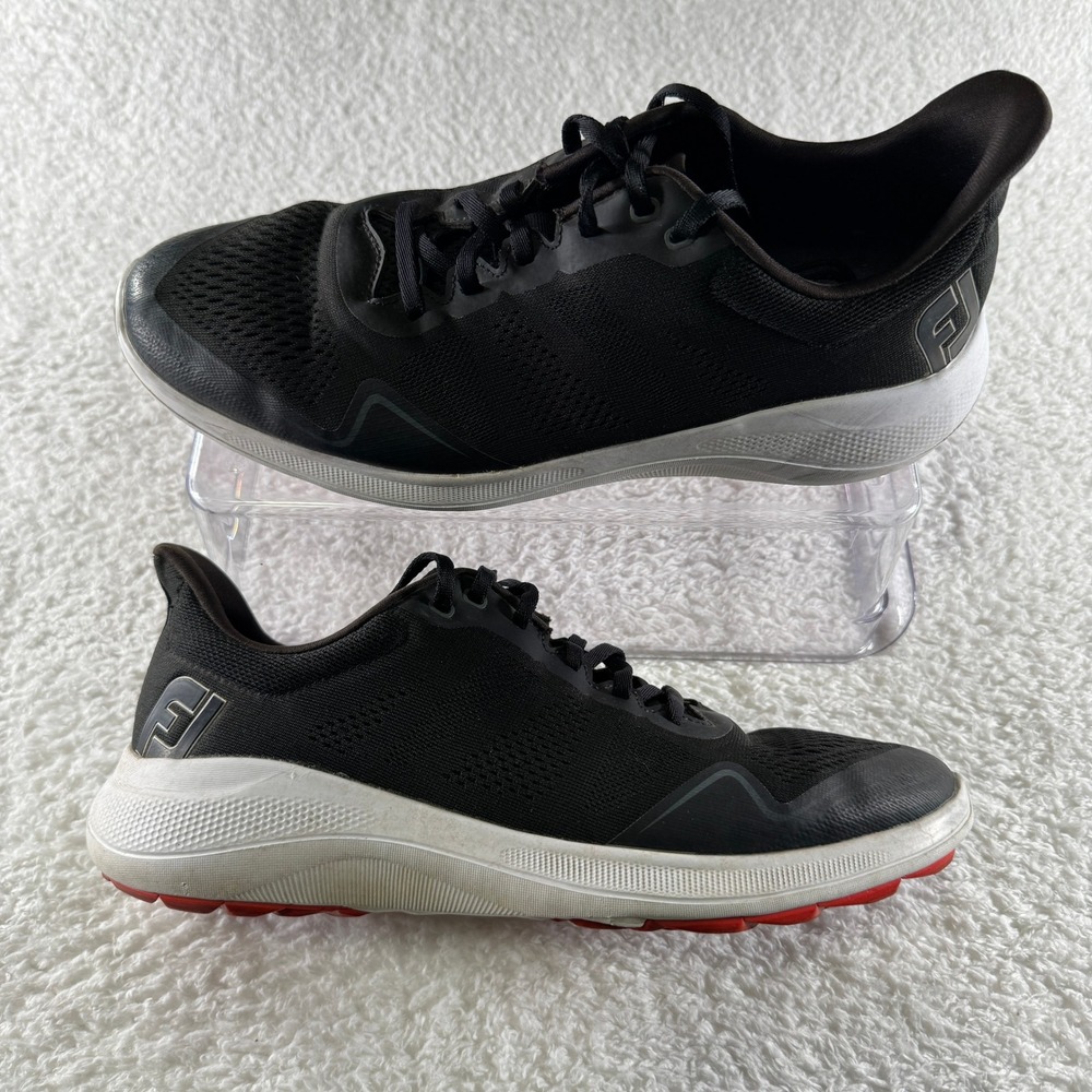FootJoy FJ Flex Golf Shoes Men 9.5M Black Mesh Spikeless Athletic Sneakers 56141